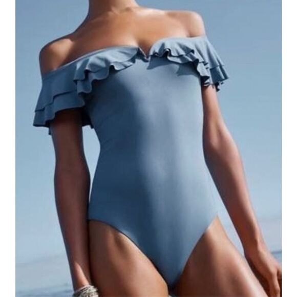 Becca Color Splash Off-The-Shoulder Swimsuit - Picture 2 of 11